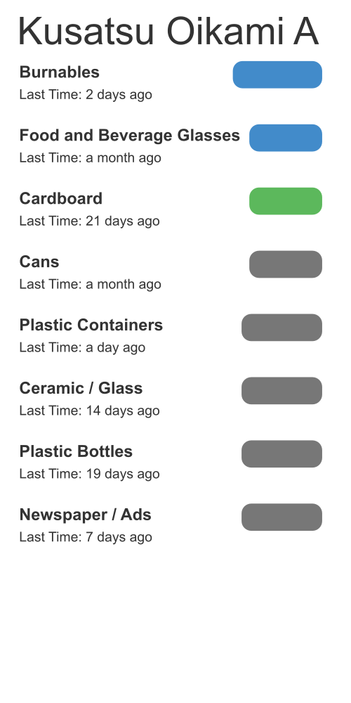 Kusatsu City Garbage Schedule